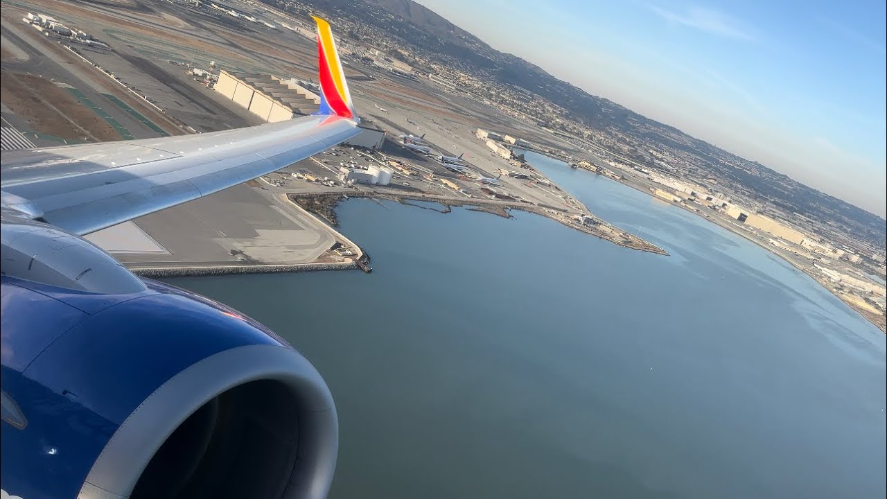 Southwest Boeing 737-800 Fall Morning Takeoff San Francisco Intl. (KSFO)