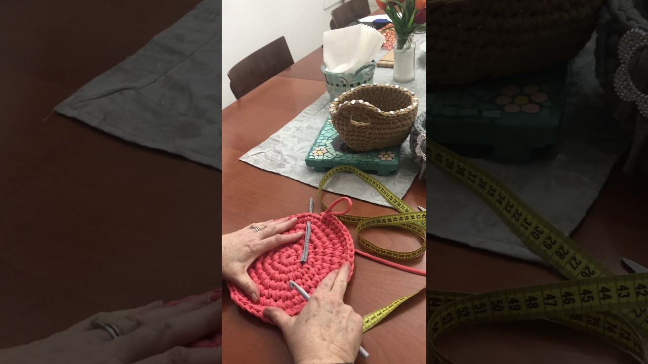 סריגת סלסלה שיעור 2