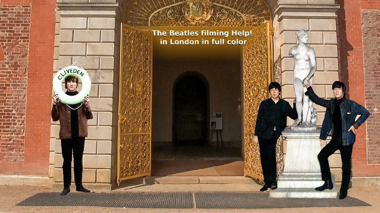 The Beatles filming Help! in London and surrounding in full Color!