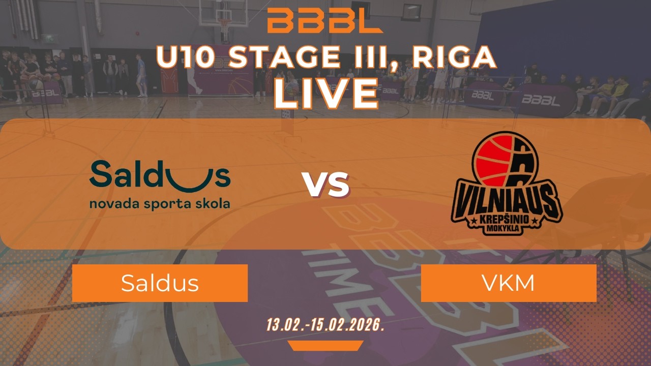 Saldus Sporta skola 2016 vs Vilniaus krepšinio mokykla 2016 | BBBL U10 | Stage III