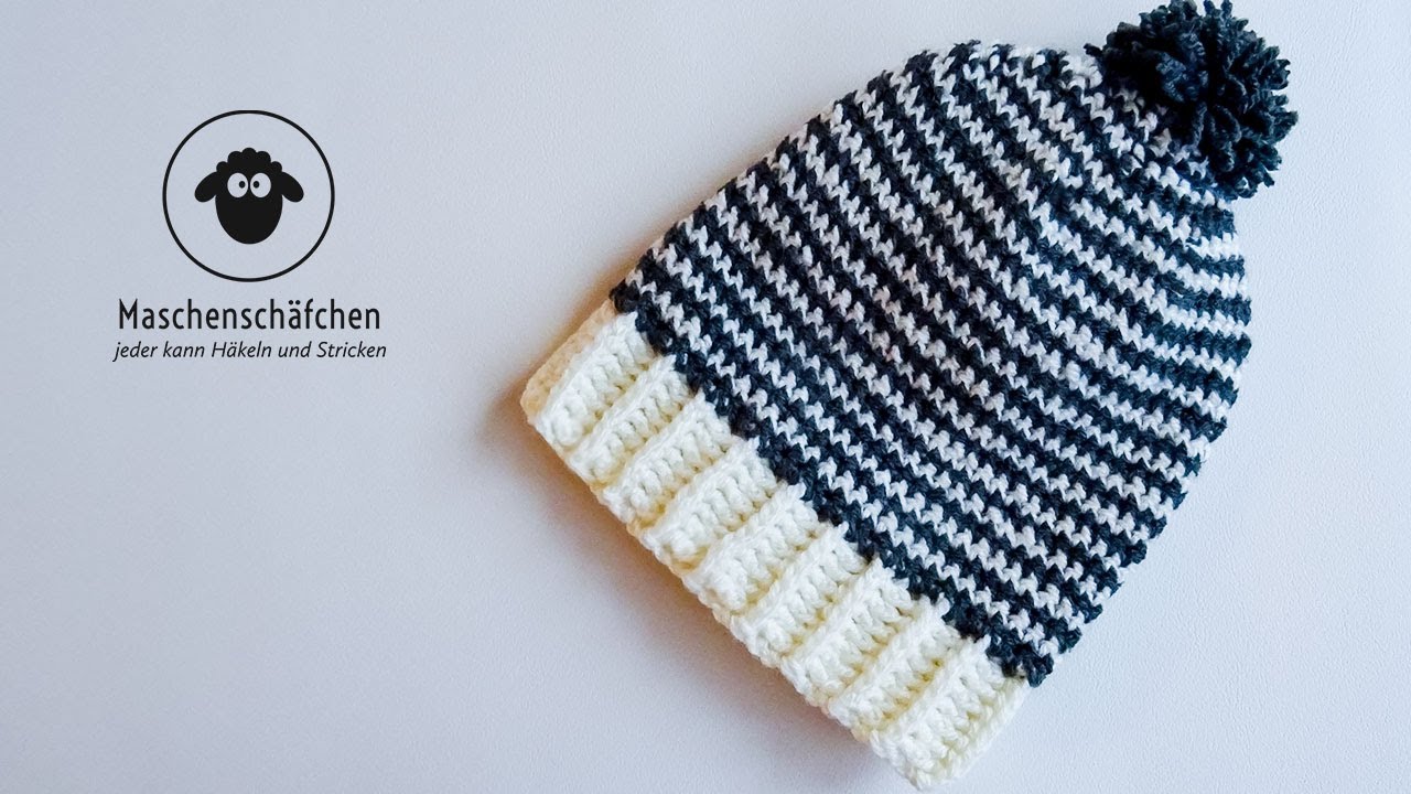SUPER EINFACHE MÜTZE HÄKELN  / FÜR ANFÄNGER / alle Größen / Modell 1 / Maschenschäfchen