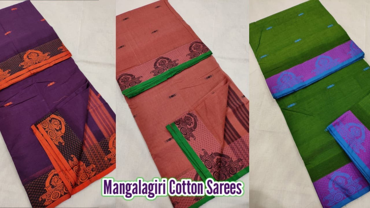 Mangalagiri Pure Cotton Buta Work Sarees || Premi Collections