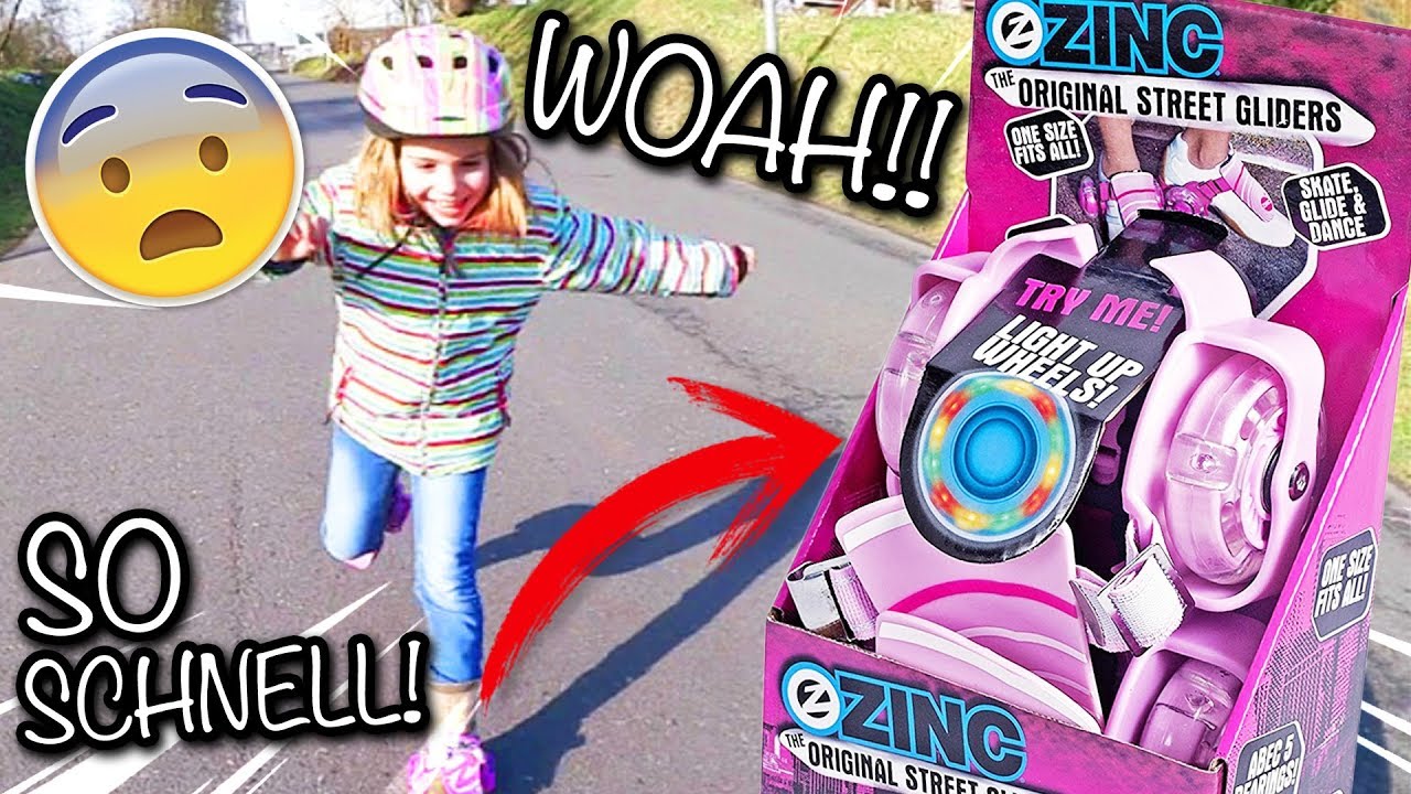 STREET GLIDER - Hannahs erste Versuche auf den rollenden Schuhen 😨 Ob das gut geht?