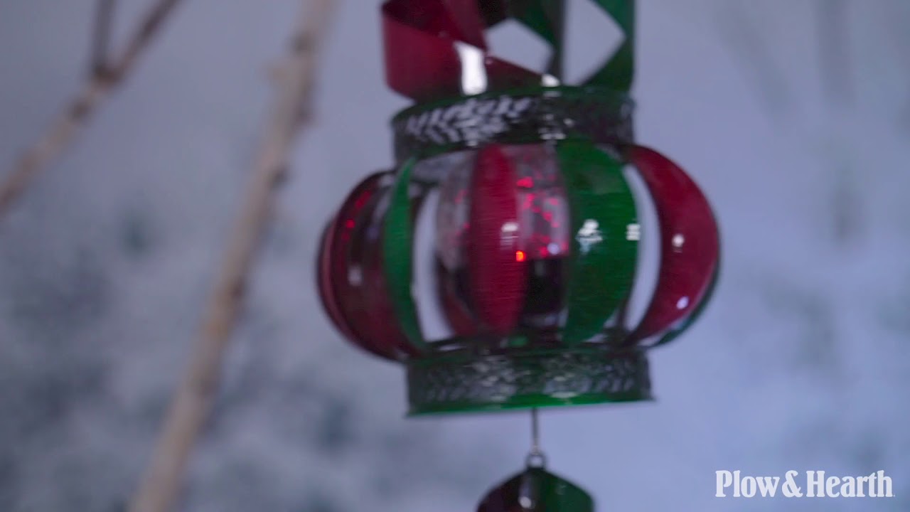 Twirling Hanging Holiday Spinner with Solar Glass Globe SKU# 54414 - Plow & Hearth
