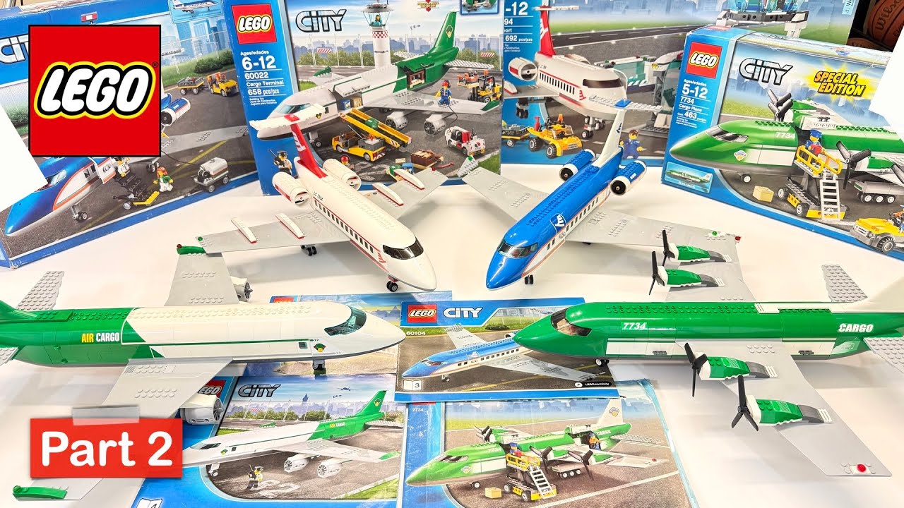 Сборка самолёта LEGO, часть 2 — наборы 60104, 7894, 60022, 7734