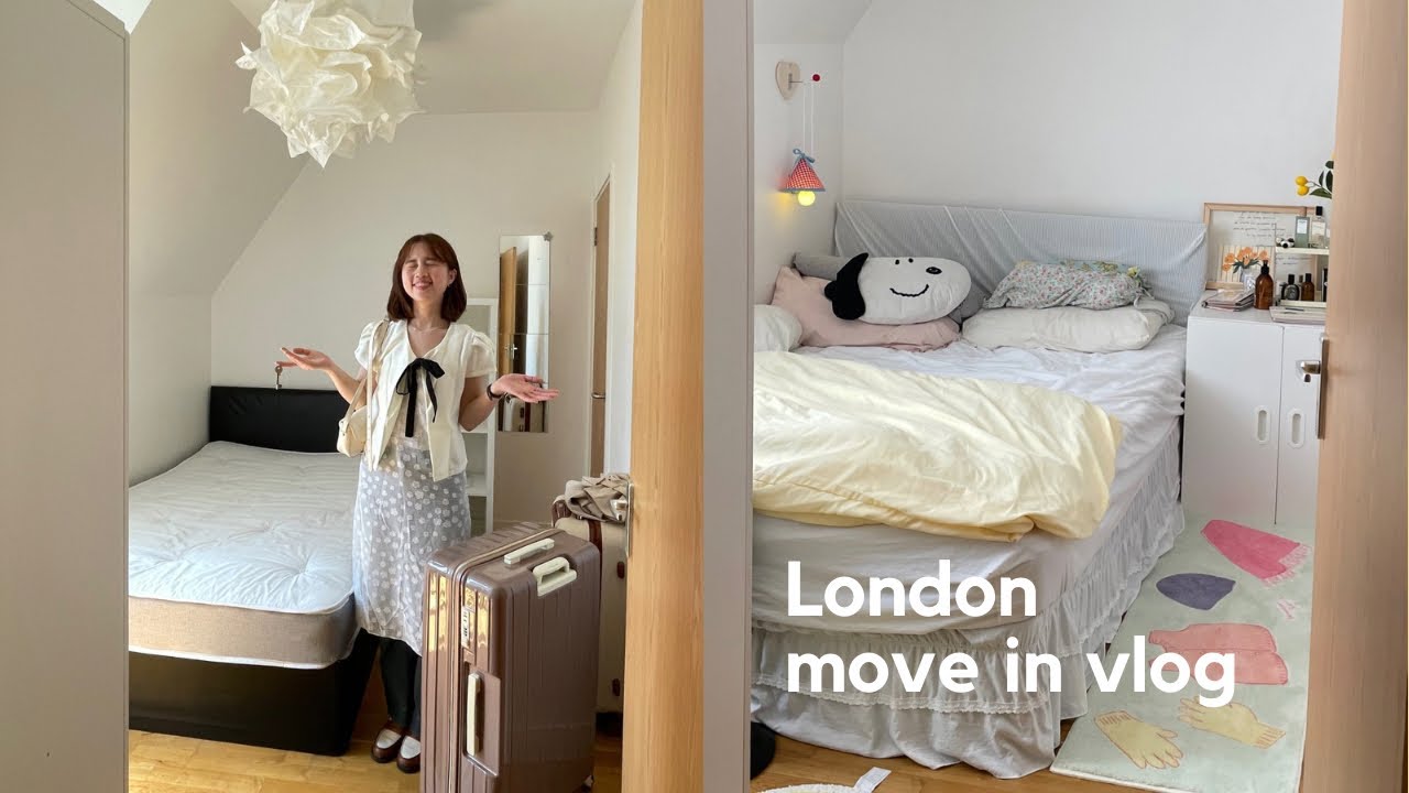 move in vlog! 📦🛋️ | first rent in London; living alone 在伦敦的第一个租房处 😭✨