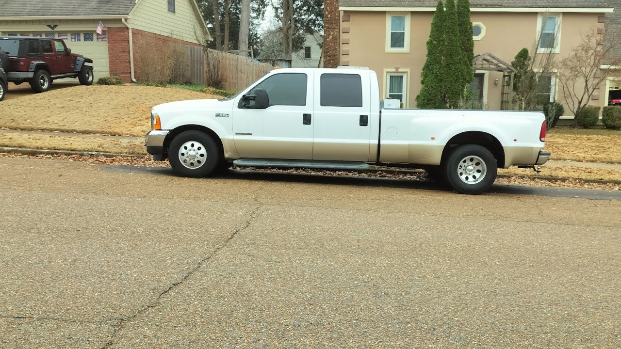 2001 @ford F350 7.3l powerstroke diesel crewcab dually longbed lariat harvest gold oxford white