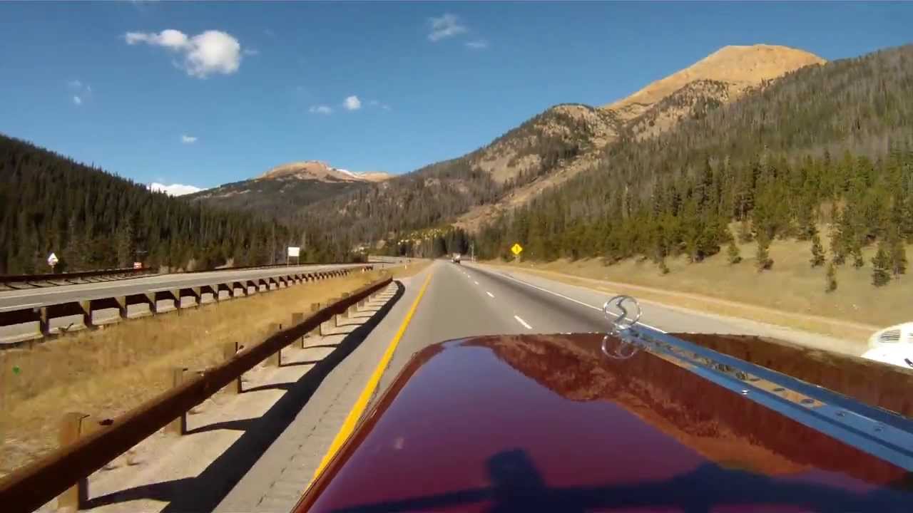 Driving the Roadworks Peterbilt Showtruck toward Loveland Pass in 2012