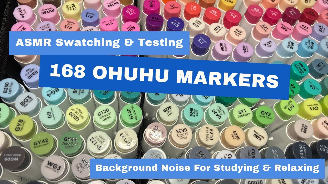 Testing & Swatching All 168 Ohuhu Markers! ASMR Color Chart 🎨