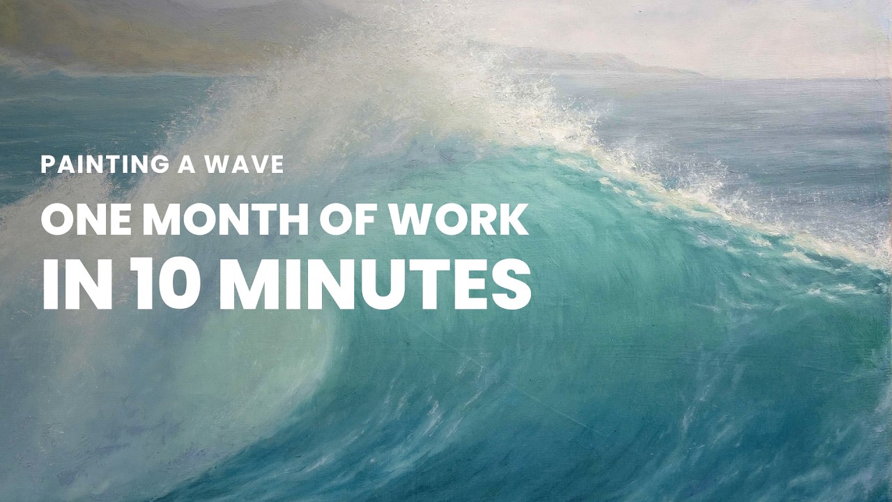 One Month of Painting a Wave in 10 Minutes | Oil Painting Timelapse