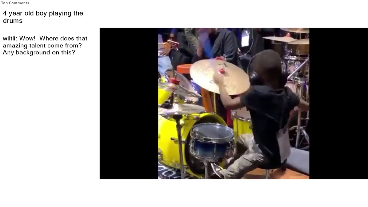 Top Reddit Video - Be AMAZED: 4 year old boy playing the drums