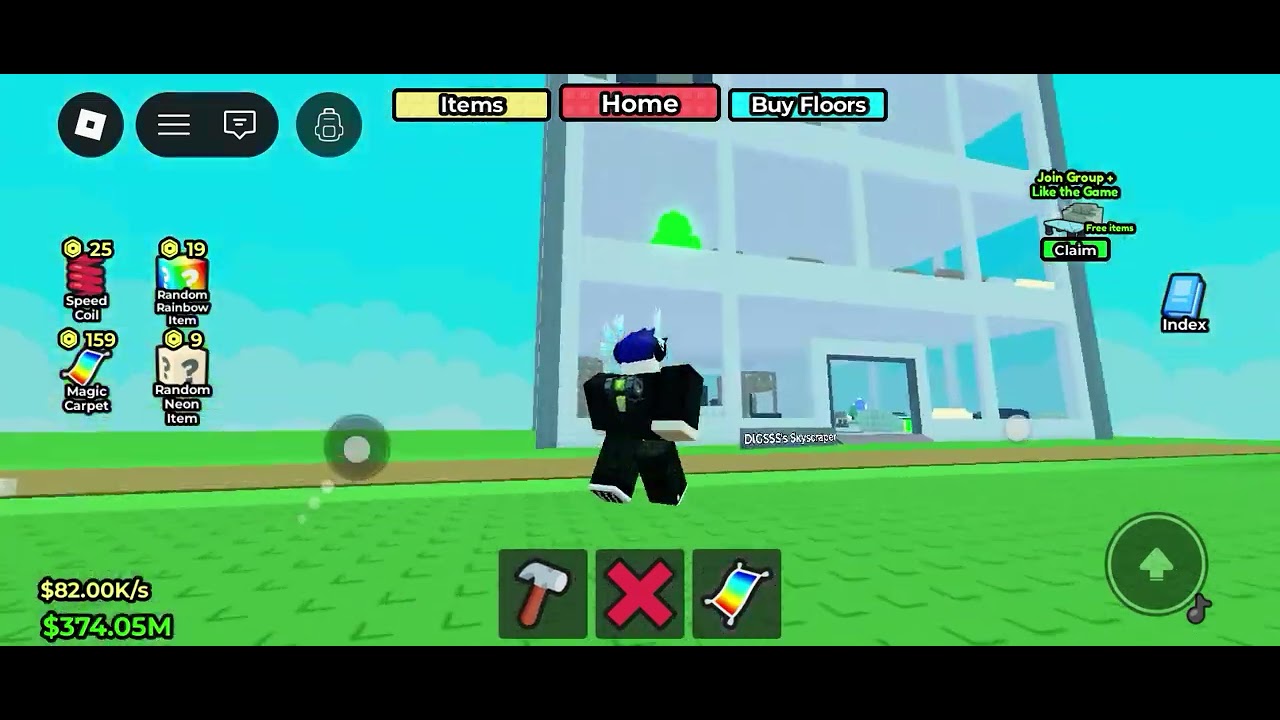 Game name is build a skyscraper and my brother is playing with me his chanel is @CarlGaming_3 