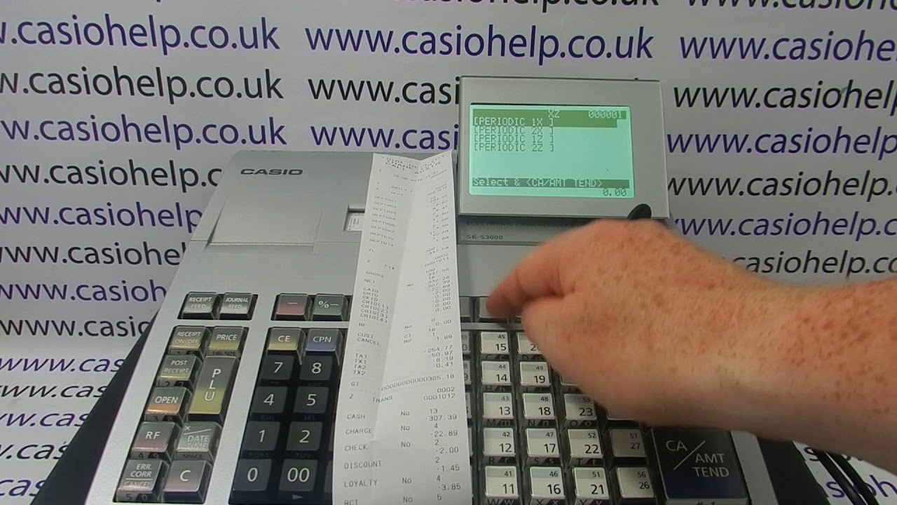 How To Do A Periodic Report On The Casio SE-S3000 / PCR-T2100 / PCR-T2300 / PCR-T2400 Cash Register