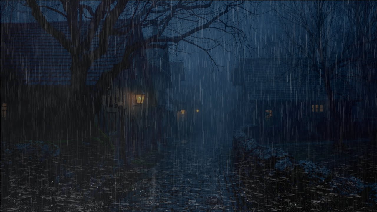 Midnight Rain in a Silent Old Village | Deep Sleep & Cozy Ambience