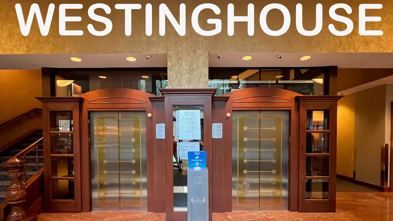 Lobby Westinghouse Hydraulic Elevators at the Chicago Hilton (Former Guest Quarters Hotel)