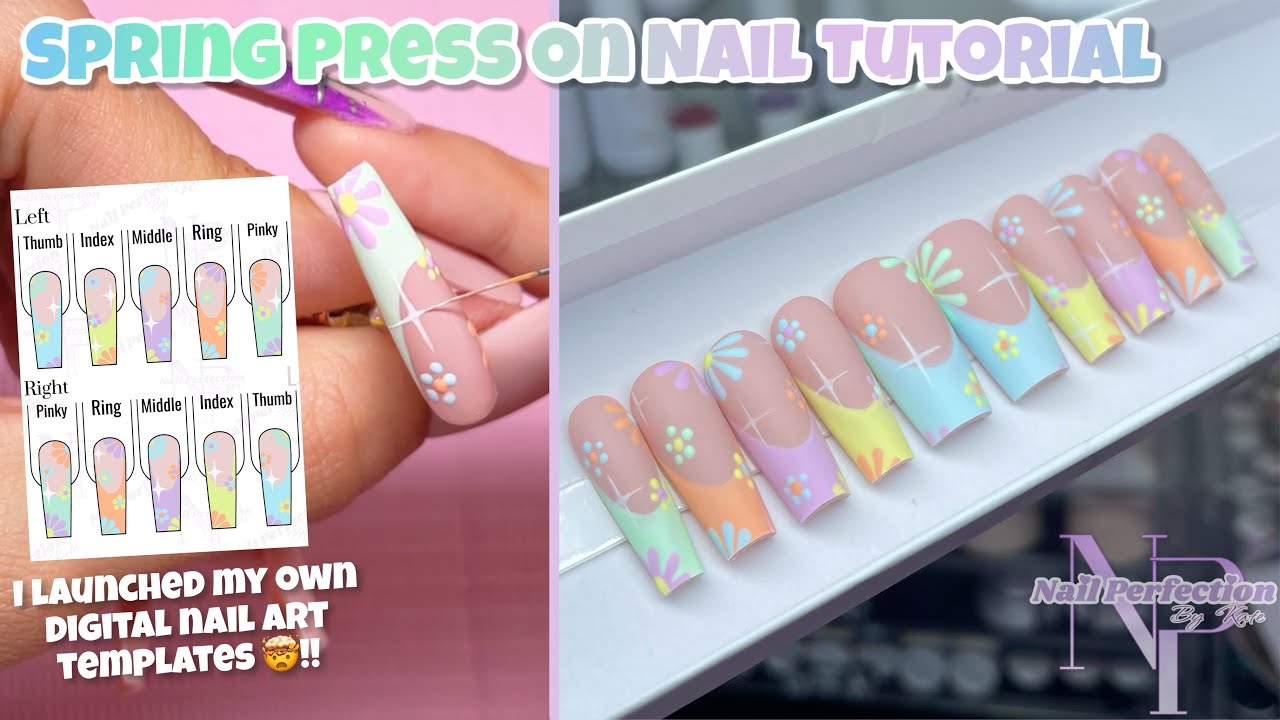 Pastel Spring French Tip Tutorial | Making CUSTOM Press On Nails | Digital Nail Artist Templates?!✨