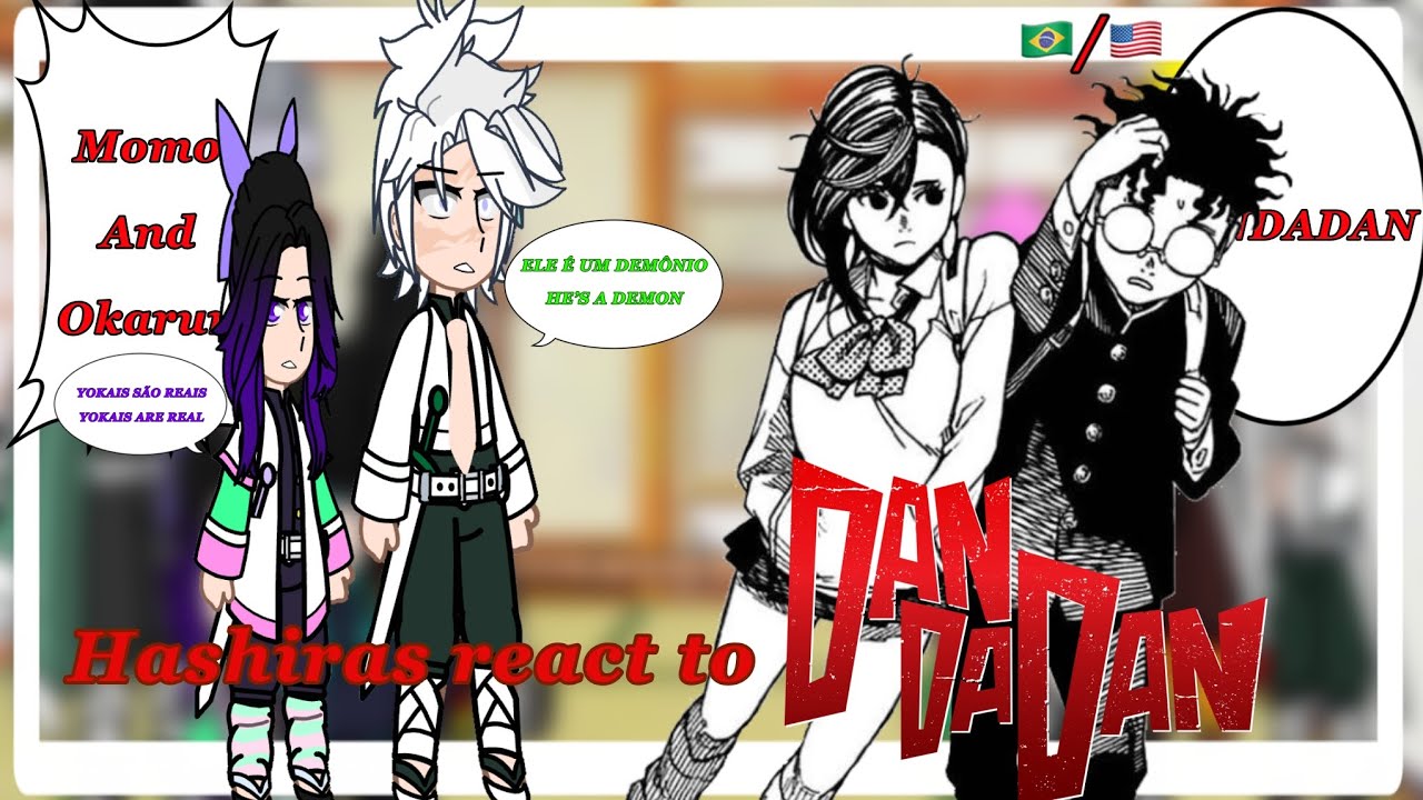|| Hashiras reagindo a Momo e Okarun|| Hashiras react to Momo and Okarun|| 🇧🇷( Br.Pt) 🇺🇸(En)