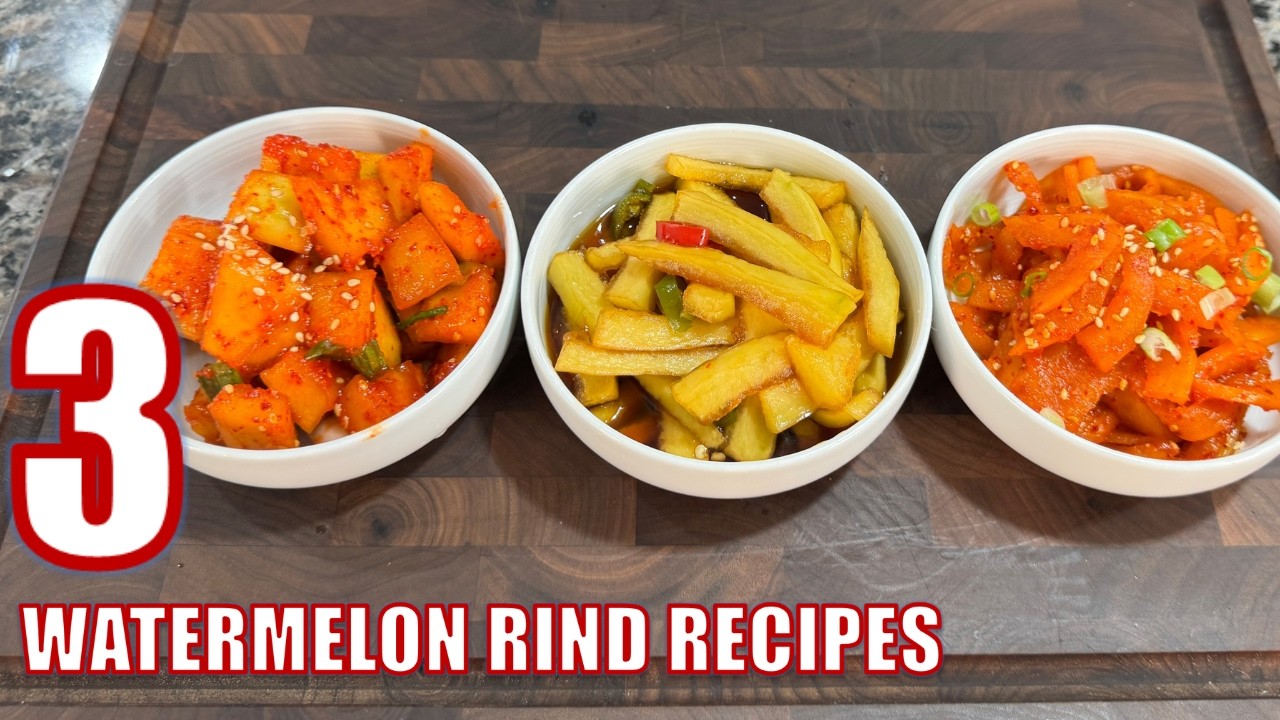 3 Genius Korean Side Dishes Made from Watermelon Rind 🍉 (Don&rsquo;t Waste It!)