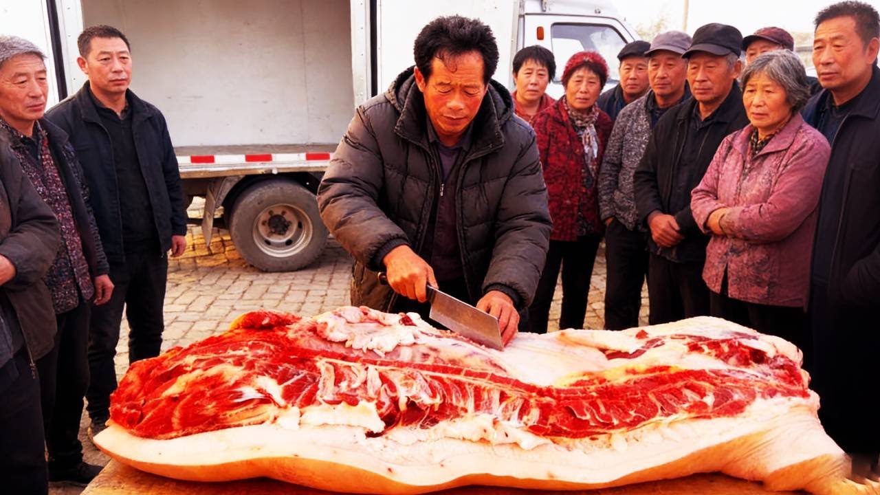 農村大集驚現600多公斤大肥豬，肥肉膘子兩巴掌厚，關鍵是太好賣了！ 【立福128】