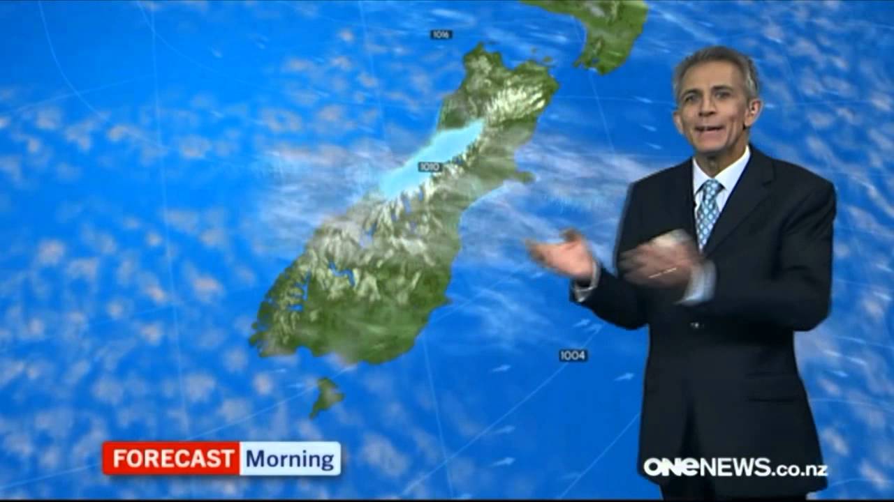 ONE News NZ &mdash; Дэниел Корбетт ведёт программу &laquo;Погода&raquo;