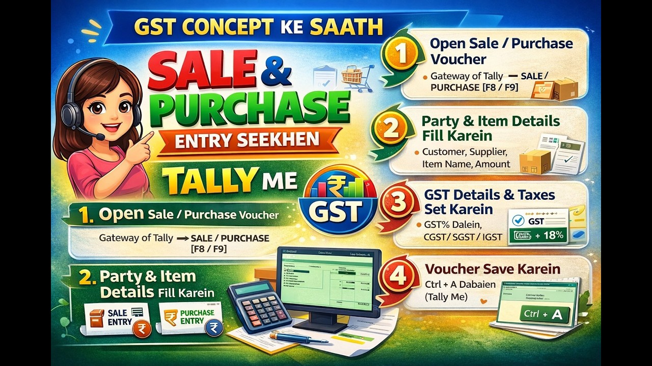 Sale & Purchase Entry in Tally With GST Concept