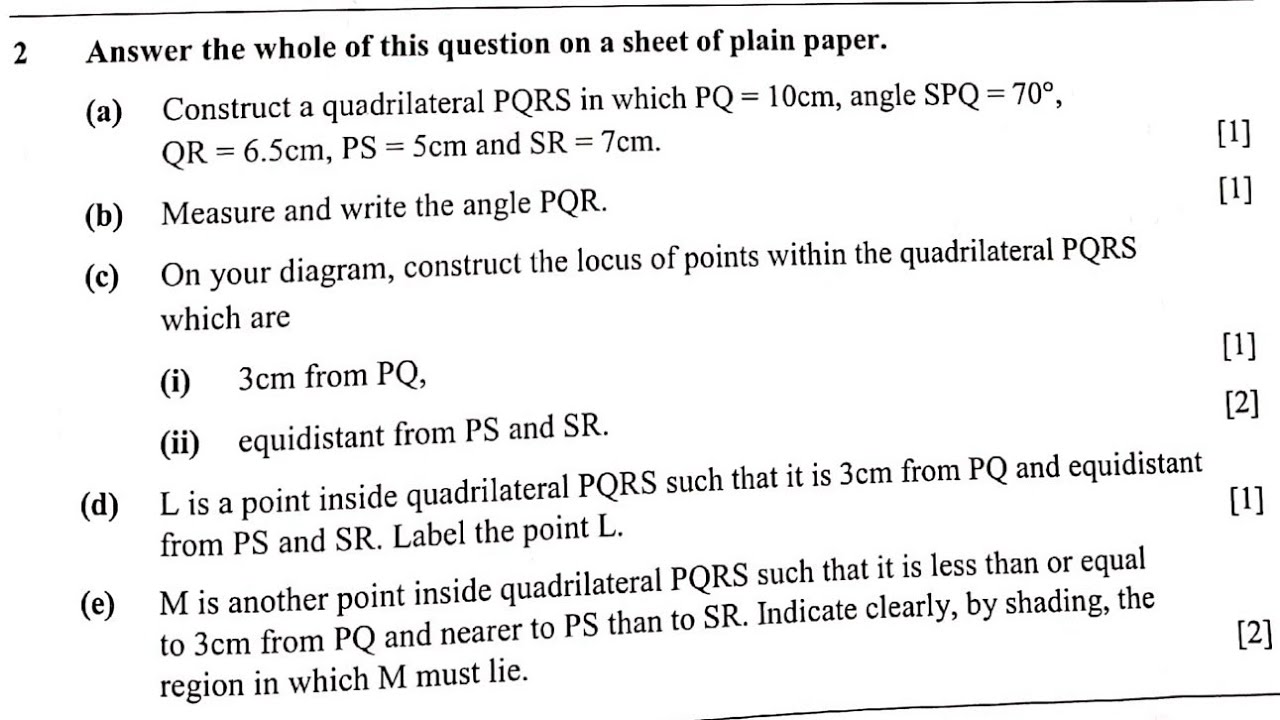 Mathematics Paper 2 GCE 2024 || Construction and Loci 