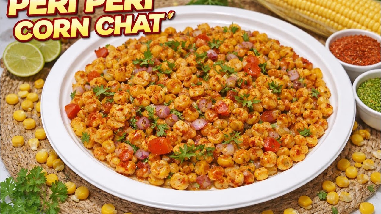 Street Style Crispy Corn Chat 🌽, ramzan special Peri Peri corn chat