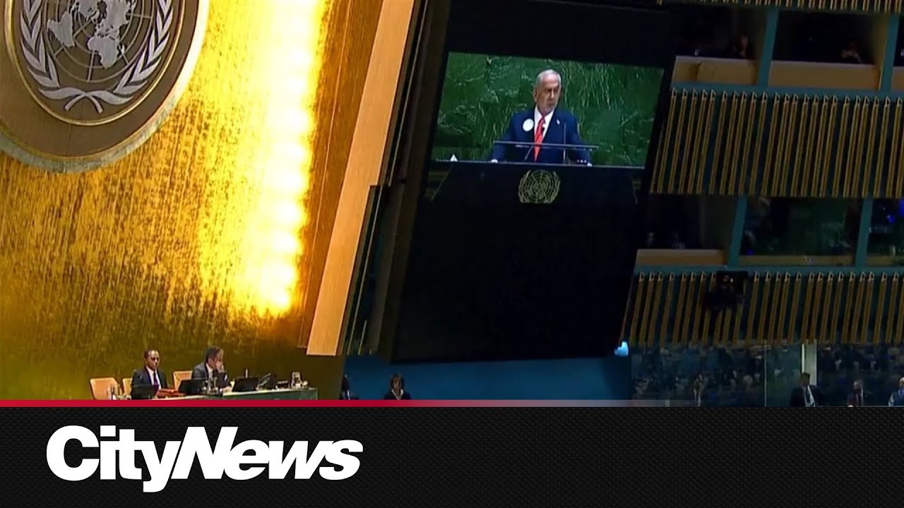 Israeli Prime Minister Benjamin Netanyahu addresses the U.N. General Assembly
