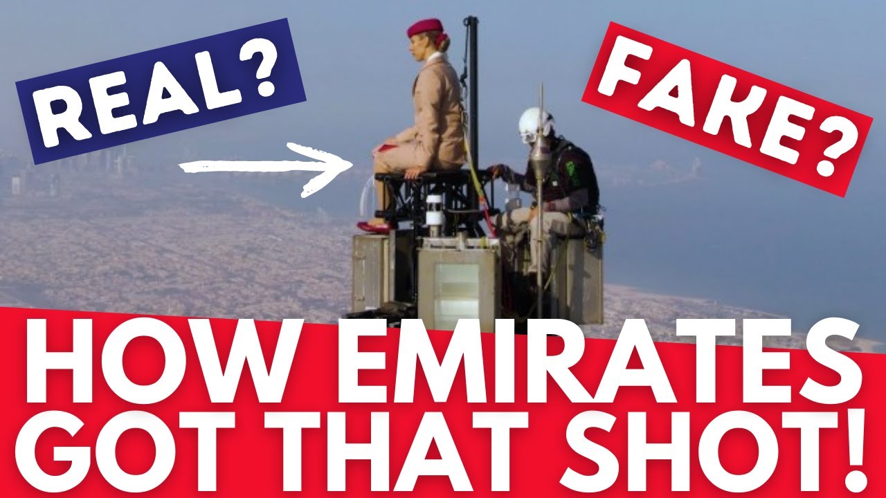 Как Emirates удалось сделать этот снимок с дрона? Настоящий или поддельный? За кулисами!