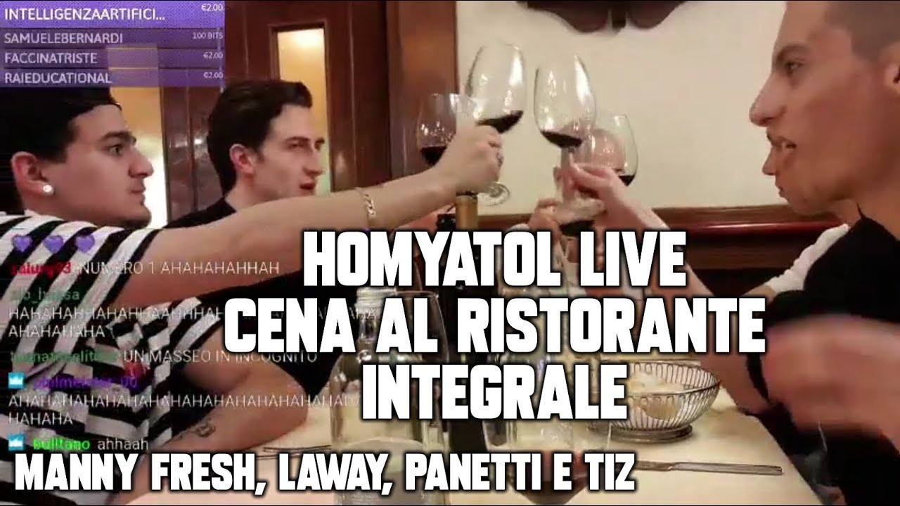 Homyatol live - Cena al ristorante INTEGRALE