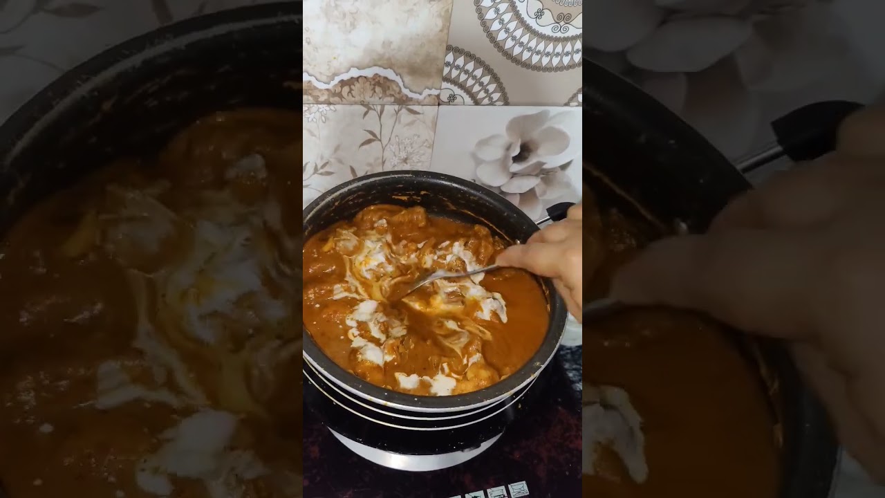 amul fresh cream on butter chicken || butter chicken #viralshort #foodlover #shorts