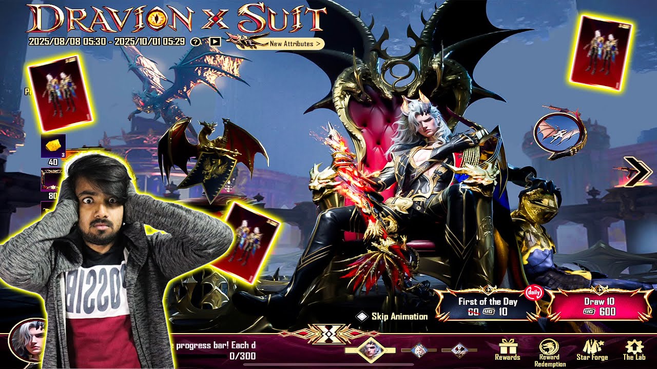 😱 OMG !! NEW DRAVION X SUIT WITH FIRST EVER DRAGON GLIDER & AWM CRATE OPENING IN BGMI
