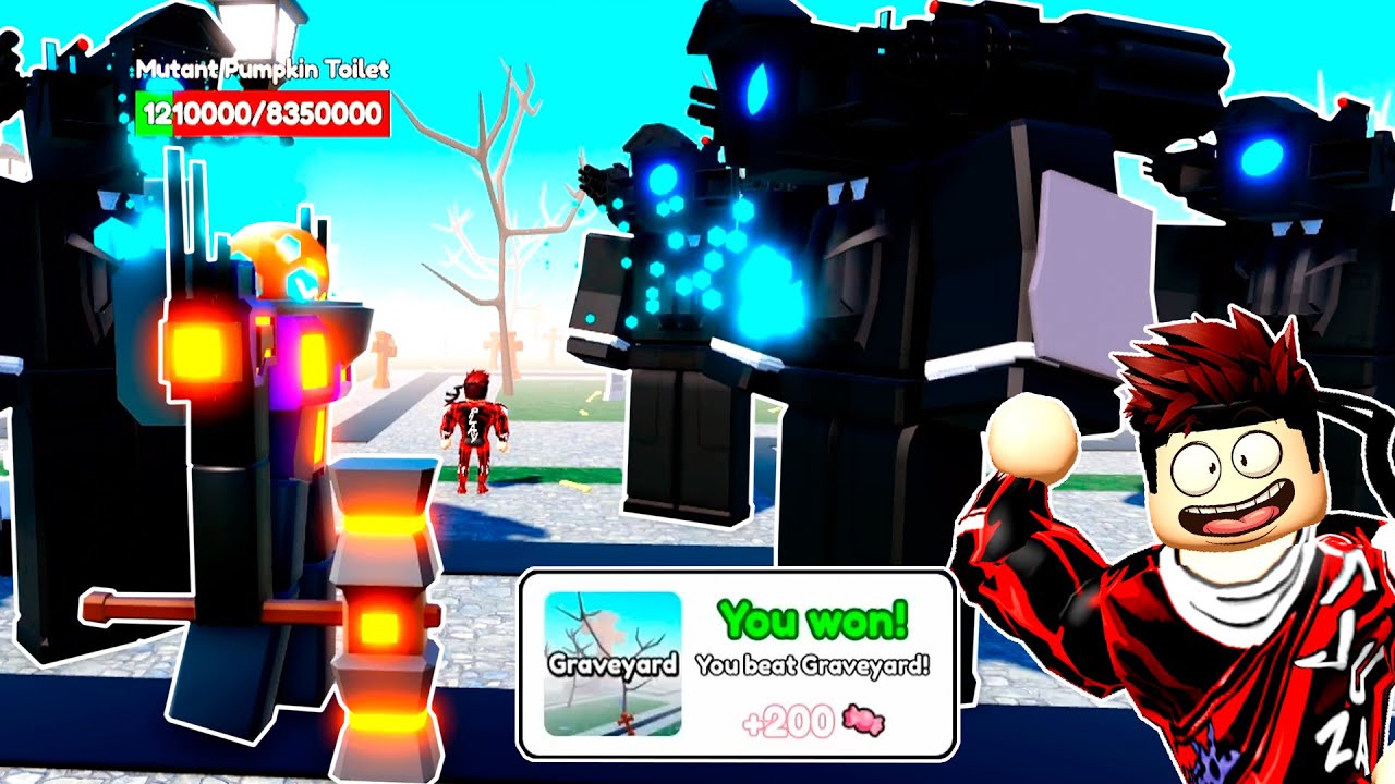КЛАДБИЩЕ СКИБИДИ ТУАЛЕТОВ В ХЭЛЛОУИНСКАЯ ЛОКАЦИЯ В Toilet Tower Defense РОБЛОКС !