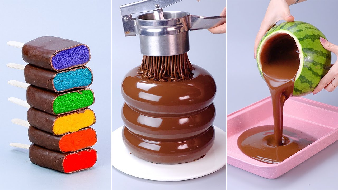 Tantangan Cokelat Buatan Sendiri yang Memuaskan 🌈 Making Rainbow Chocolate Dessert Is Super Easy