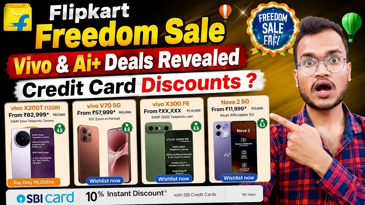 Flipkart Freedom Sale Vivo & Ai Plus Deals Revealed - Bank Offers & Credit Card Discounts 