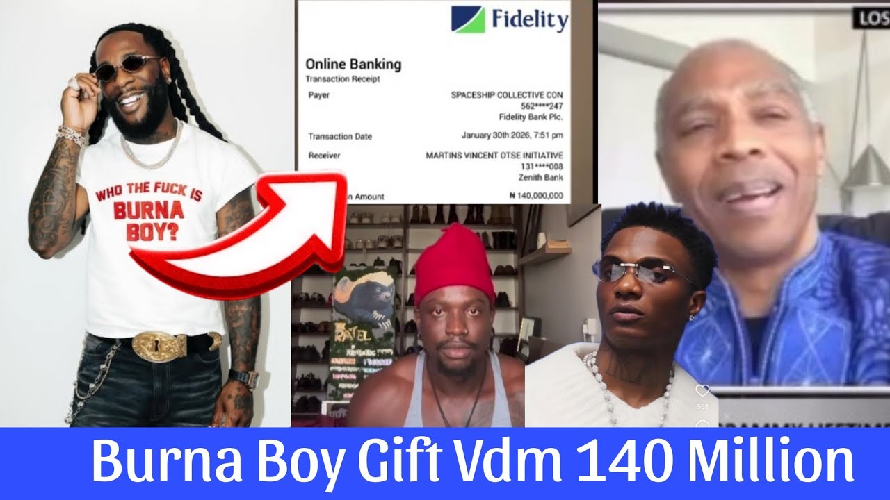 BURNA BOY GIFT VERYDARKMAN 140 MILLION NAIRA AS FELA SON SAYS WIZKID IS LIKE A SON TO HIM #vdm 