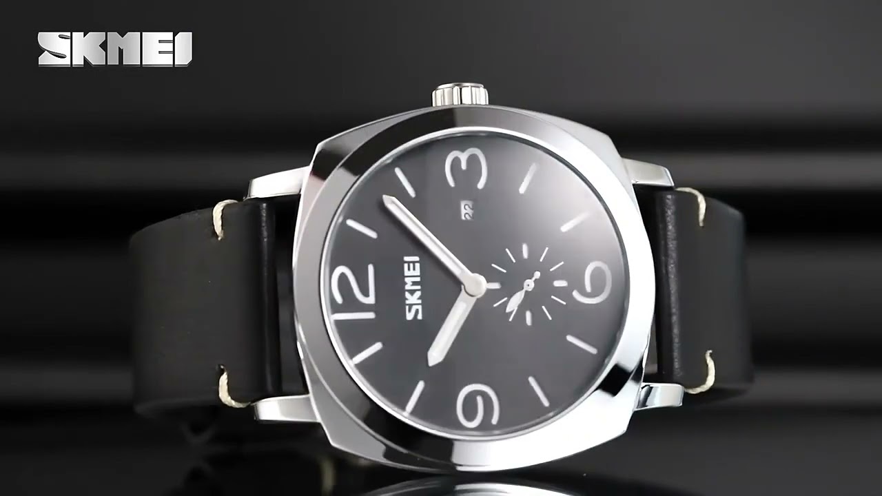 #SKMEIFactory Model #9305--#Men watch ---#Leather Strap Watch