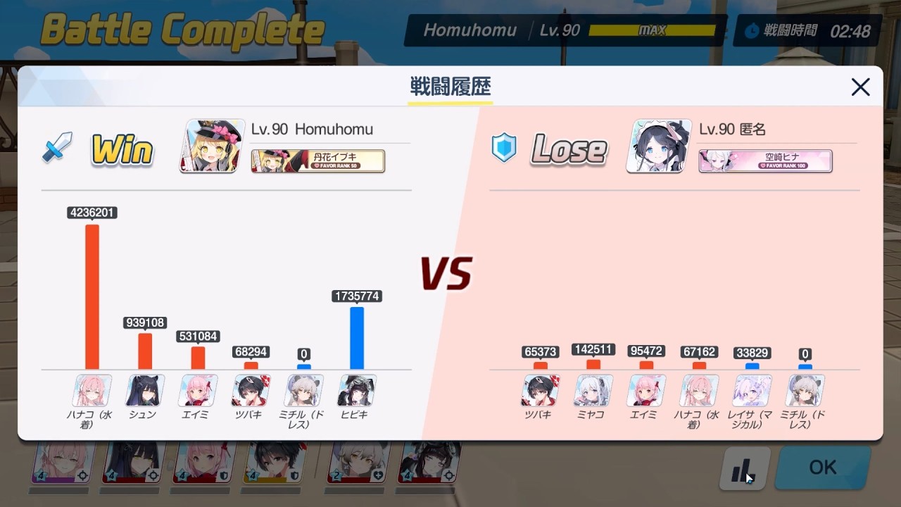 [ブルアカ][新S10][水花 旬 艾米 椿+ 禮滿 響 進攻VS防守 椿 宮 艾米 水花 + 禮滿 魔芋!][73][戦術対抗戦-市街戦]