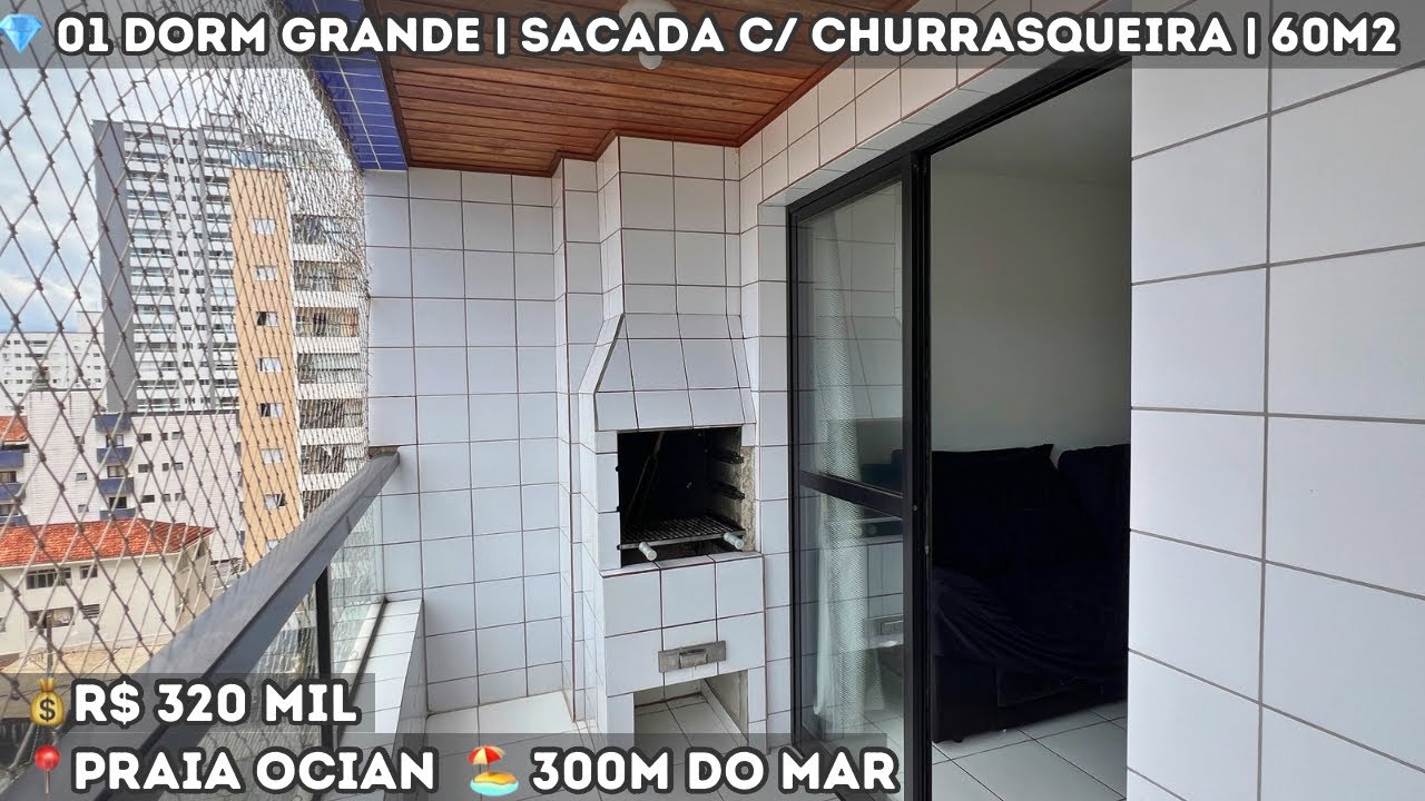 Achamos um APARTAMENTO ESPAÇOSO de 60m2 na Praia Ocian 🏝️ Perto de Tudo que o Brasileiro Precisa 😍