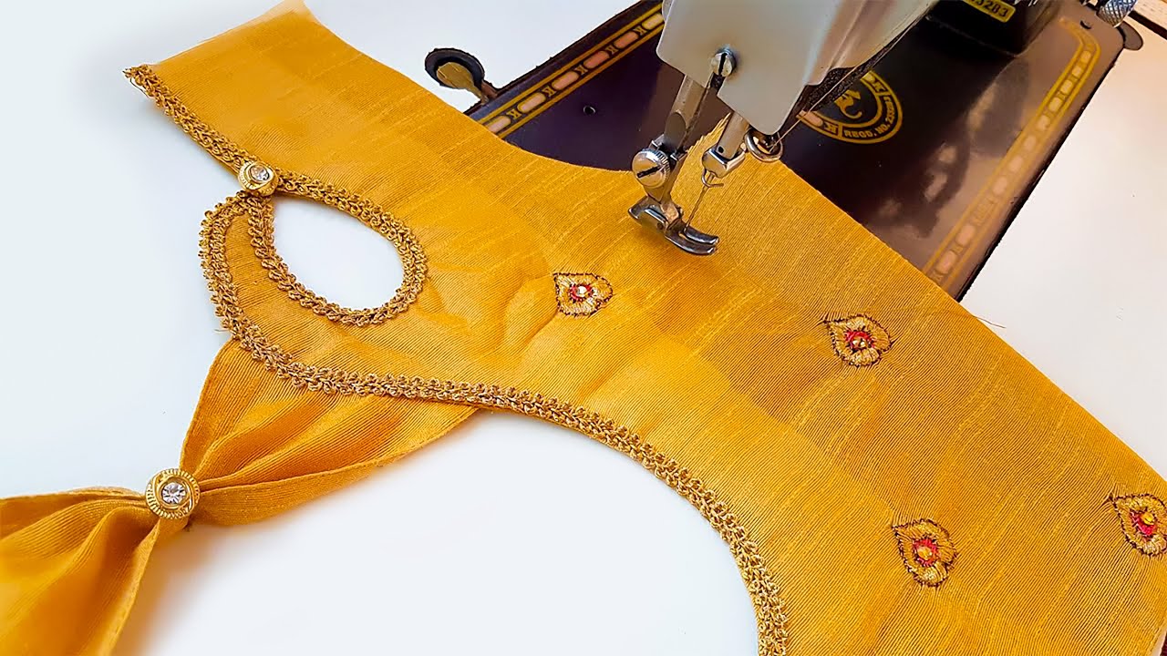 Model Blouse Gala Back Neck Design Cutting And Stitching | Blouse designs