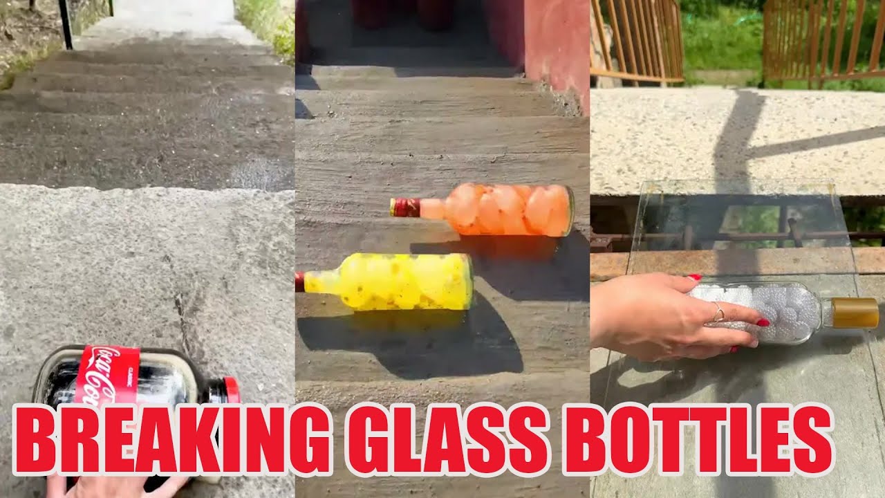 Breaking Glass Bottles and Balloon Drops 🔥 Crushing Crunchy & Soft Things #asmr #satisfying