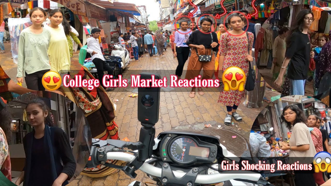 Cute College Girls Market Reactions & Girls Shocking Reactions & Superbike Loud Exhaust In Market😱