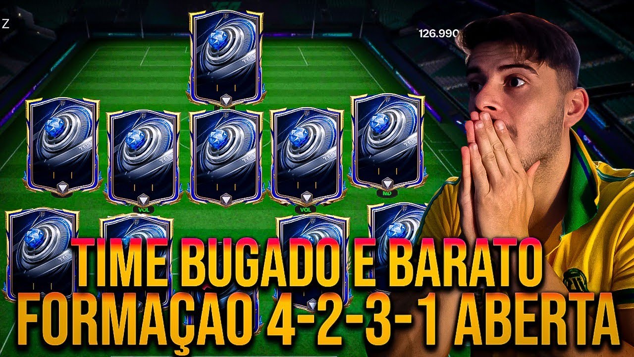 MUITO BUGADO 😱 MONTEI UM TIME BUGADO E BARATO NA FORMAÇÃO 4-2-3-1 ABERTA NO FC MOBILE 26 