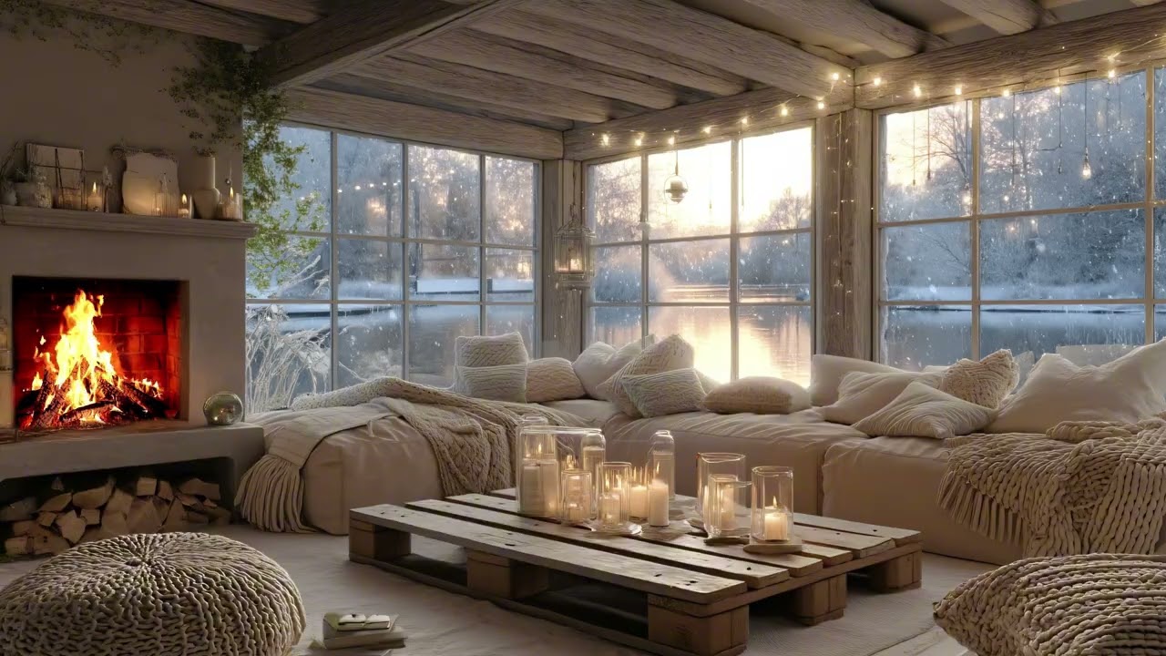 Peaceful Winter Piano ❄️ Soft Music by the Lake for Deep Relaxation