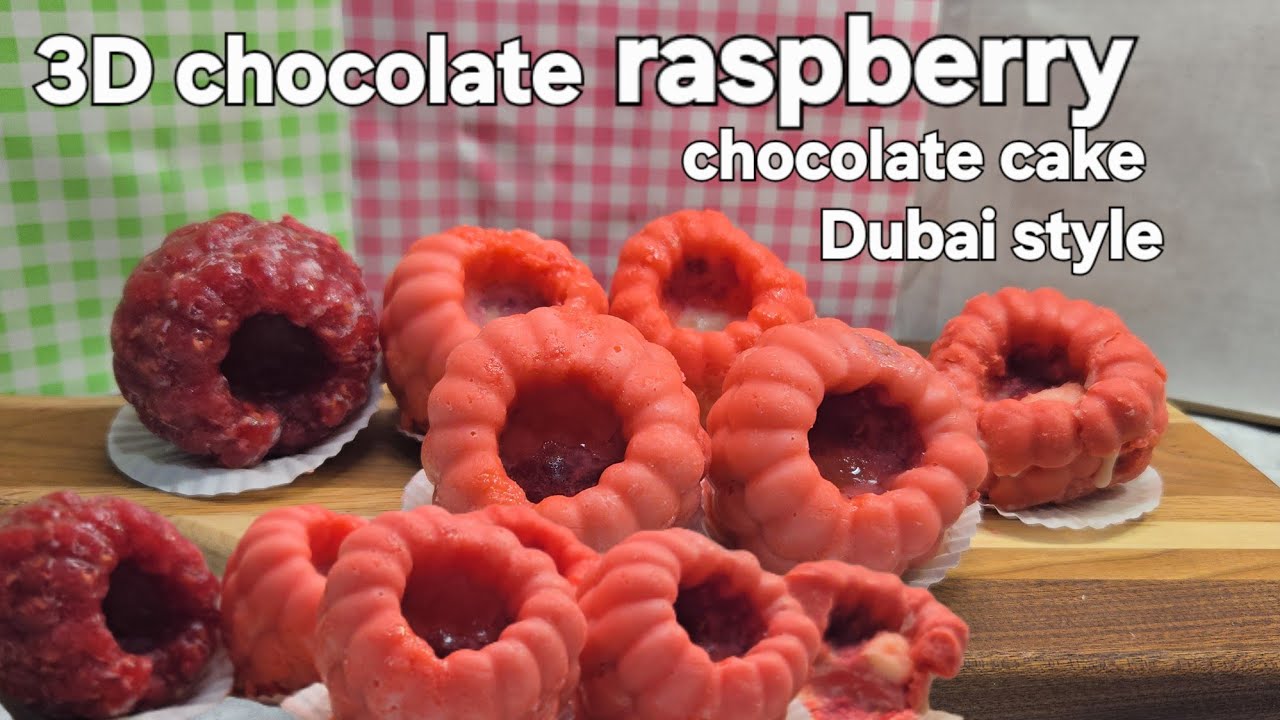 3D raspberry chocolate cake Dubai Style @BrunoAlbouze 