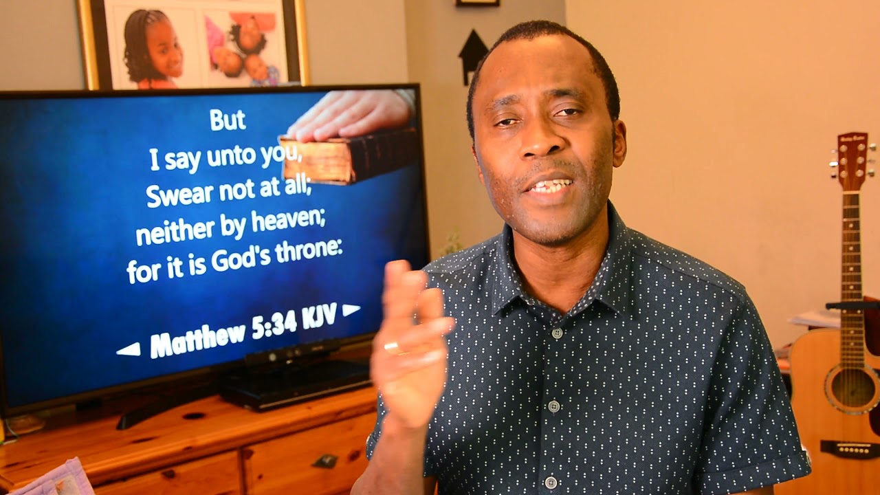 ◄ Matthew 5:34 ► But I say unto you, Swear not at all; neither by heaven; for it is God's throne: