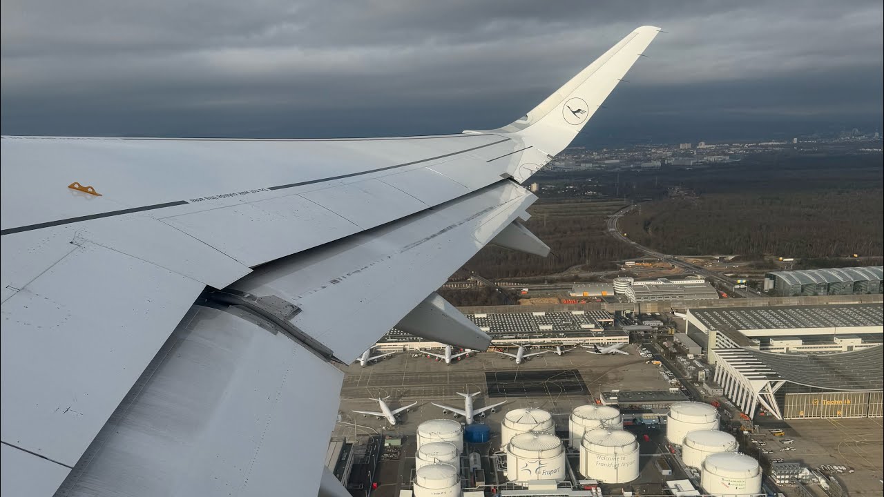 Lufthansa Airbus A320 full flight Frankfurt to Duesseldorf | Wingview (HD)