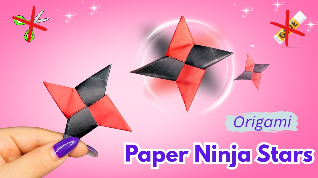 Origami Ninja Star Tutorial⭐🥷🏻 - Shuriken - Paper Kawaii