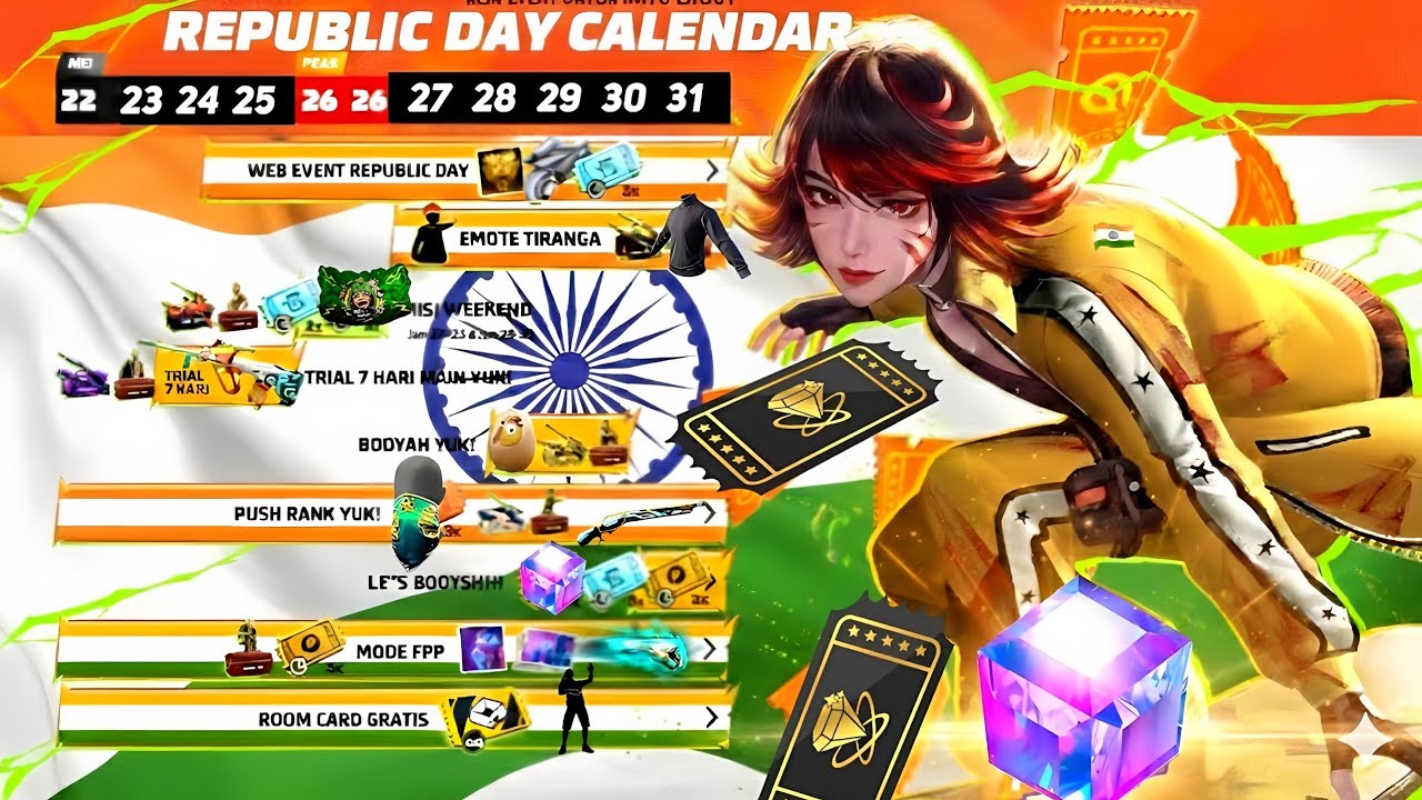 January 26 Republic day Special Free Rewards 😍 In Telugu | Republic Day Rewards 🤯 | Free Fire Event