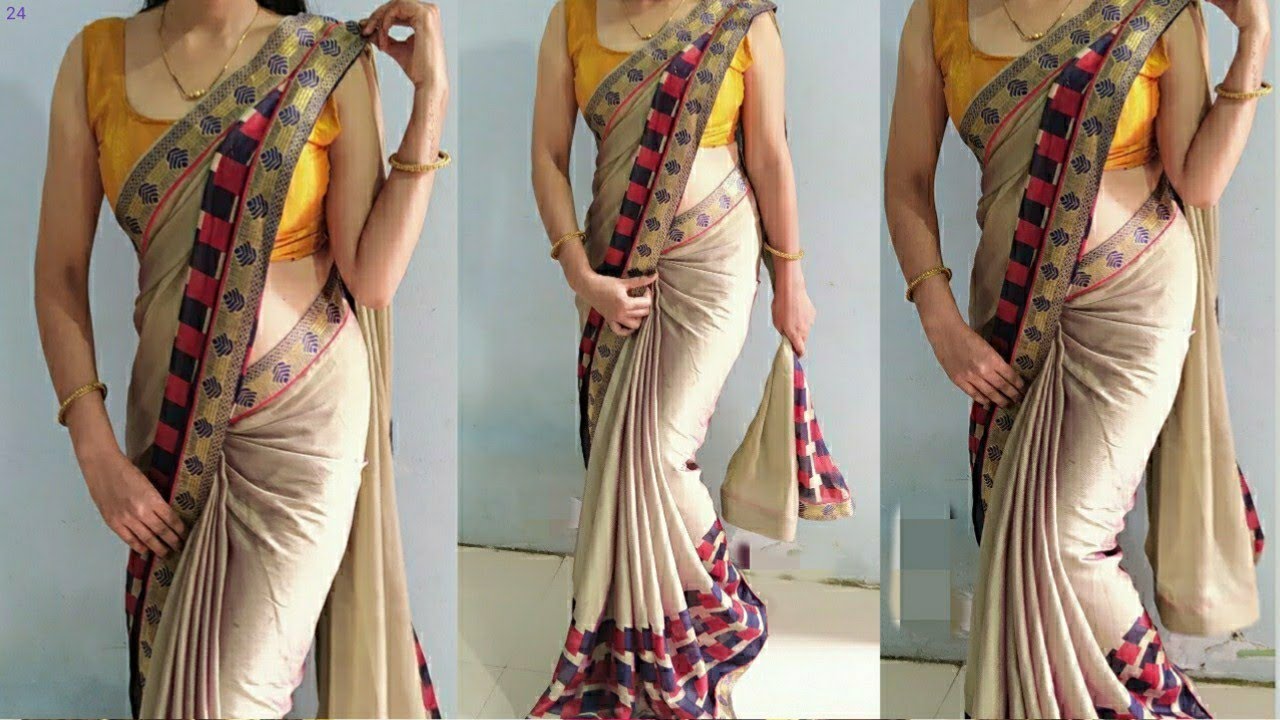Simple Saree drape, to look stylish/ daily saree wearing this Stylish way/ saree draping for party